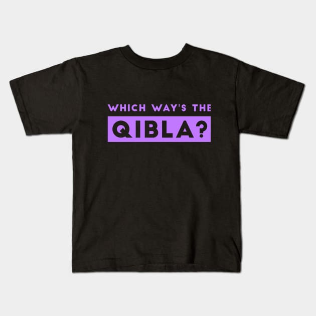 Which Way's The Qibla? 2 - Purple Kids T-Shirt by submissiondesigns